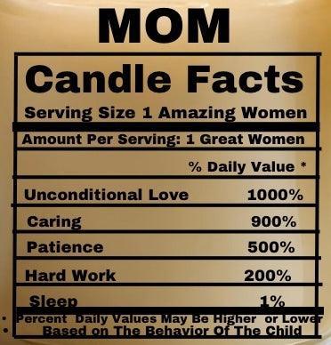 MOM Nutrition Fact Candle - Premium Candle from Luxri Home Fragrances - Just $15.99! Shop now at Luxri Home Fragrances